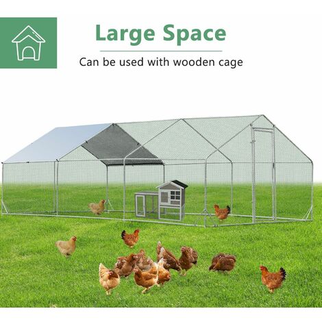 6X3M Spire-Shaped Chicken Coop Galvanized Metal Hen House with ...