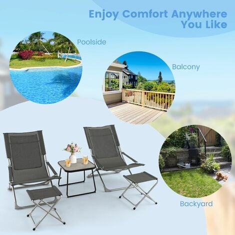 Patio folding deals chairs with headrest