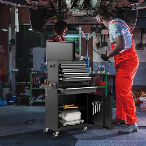 5-Drawer Rolling Tool Chest High Capacity Tool Storage Cabinet w/ Lockable Wheel