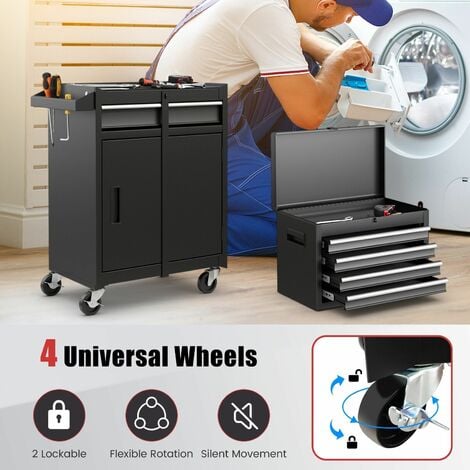 5-Drawer Rolling Tool Chest High Capacity Tool Storage Cabinet w/ Lockable Wheel