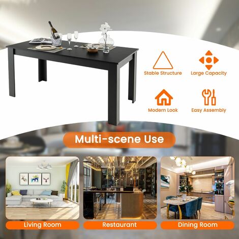 Extension Dining Table Rectangular Expandable Dining Table w/ L-Shaped Legs