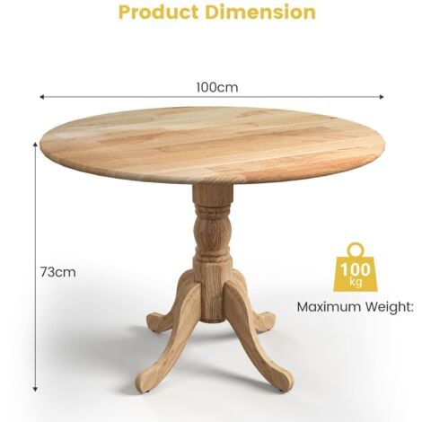 Rustic Dining Table Wooden Dining Table 4-Person Round Table
