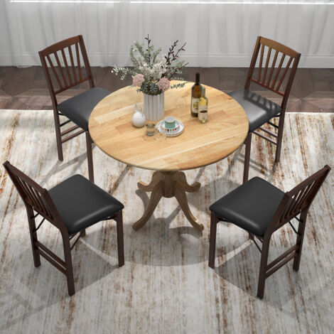 Rustic Dining Table Wooden Dining Table 4-Person Round Table