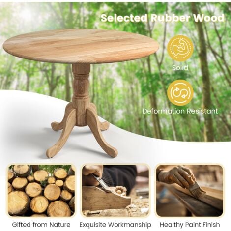 Rustic Dining Table Wooden Dining Table 4-Person Round Table