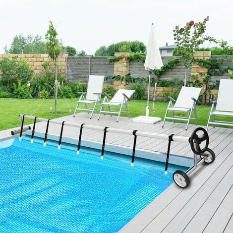 5.5 m Adjustable Above Ground Pool Solar Cover Reel Pool Cover Reel Roller  Set