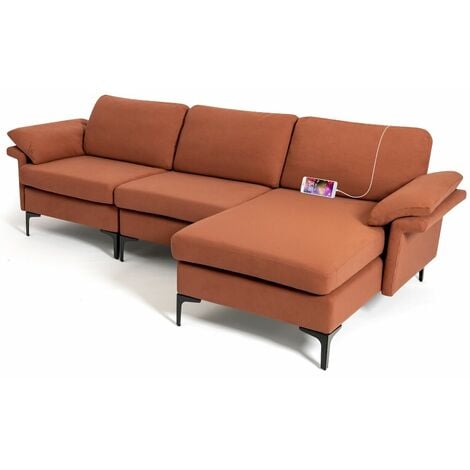 L Shaped 3 Seater Sofa Couch Set