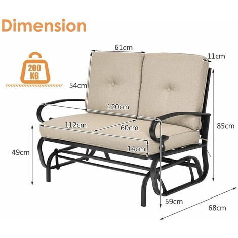 Outdoor loveseat online glider rocker