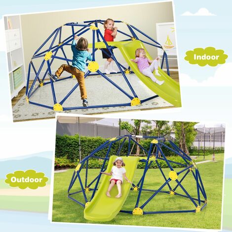 8FT Dome Climber Kids Toddler Climbing Frame With Slide Geometric ...