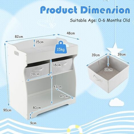 Diaper changing clearance table dimensions