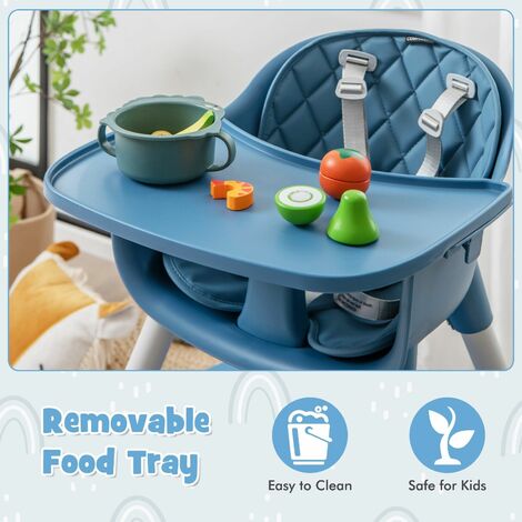 4 in 1 Baby Highchair Infant Feeding Seat Kids Table&Chair Set W/Adjustable Tray