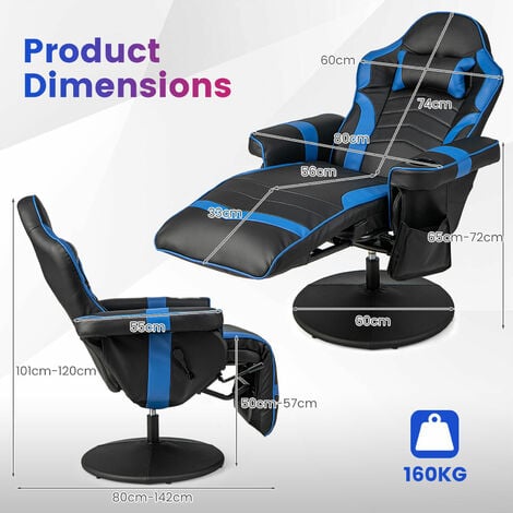 Massage Video Gaming Recliner Chair Ergonomic High Back Office Chair Adjustable