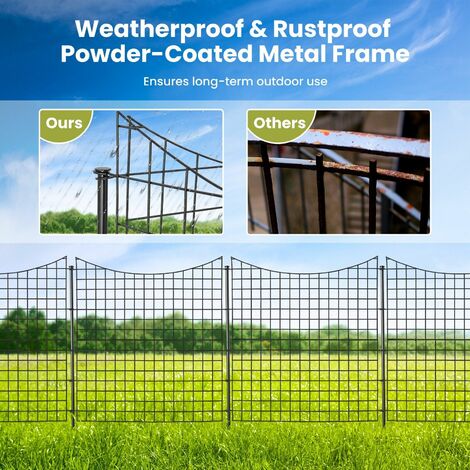 5 Panels Decorative Garden Fence Playpen Enclosure Pen Dog Cat Barrier Border