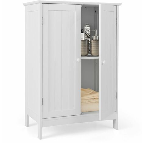 Bathroom Floor Cabinet Wooden Free Standing Storage Cupboard Display Organiser (1/5)