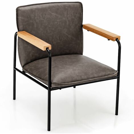 PU Leather Accent Chair Upholstered Armchair With Comfy Backrest & Seat Cushion (1/5)