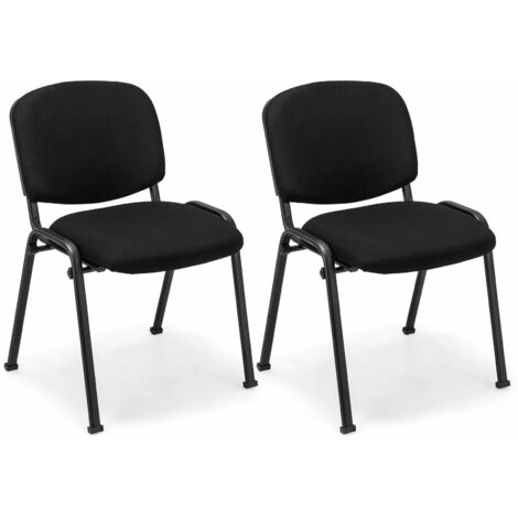 Set of 2 Meeting Room Office Chairs Stackable Office Guest Mesh Chairs W/ Wheels (1/5)