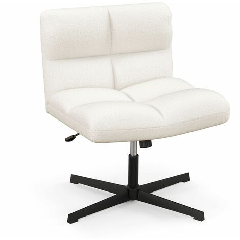 Armless Home Office Chair Swivel Desk Chair Height Adjustable Task Vanity Chair