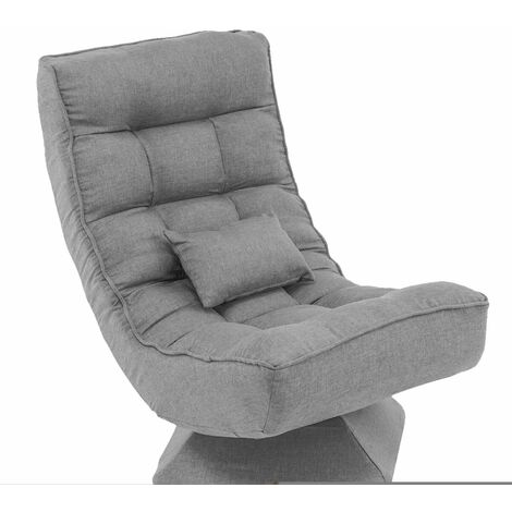 Folding Floor Gaming Chair Swivel Lazy Padded Lounge Chair 4-Position Adjustable