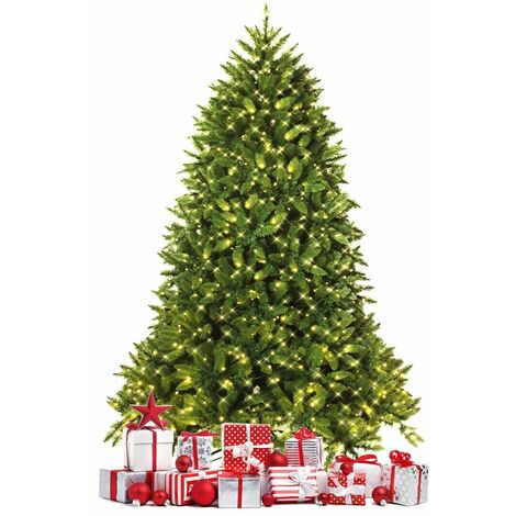 6FT Pre-Lit Artificial Christmas Tree Xmas Tree 8 Lighting Modes 650 LED Lights (1/5)
