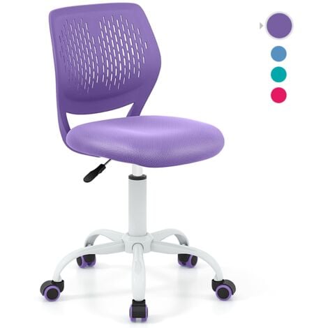 Kids School Desk Chair Ergonomic Study Chair Adjustable Rolling Swivel-Purple