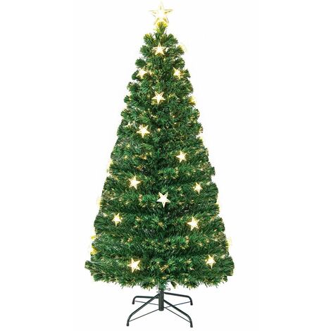 5FT Pre-Lit Artificial Christmas Tree Fiber Optics Xmas Tree 8 Lighting Modes (1/5)