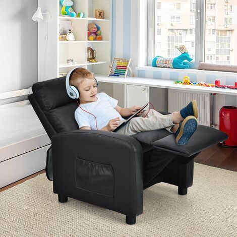 Kids Recliner Chair PU Leather Ergonomic Adjustable Sofa Chair Lounge Chair