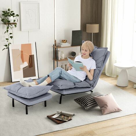 Living room chair with ottoman discount