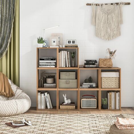 Set of 2 Cube Storage Organizer Stackable Open Bookcase Display Rack ...