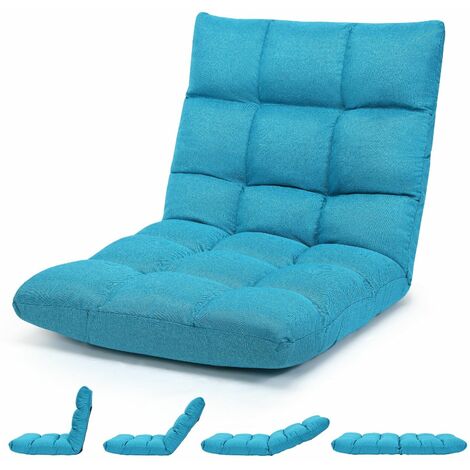 14 Position Adjustable Floor Chair Padded Gaming Sofa Recliner Lounger with Back (1/5)