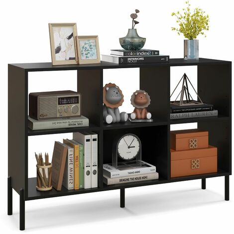Wooden Storage Bookcase 6 Cube Open Bookshelf Home Office Display Cabinet Rack