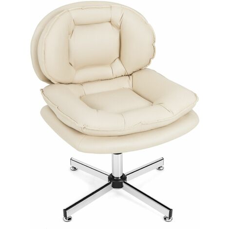 Armless Home Office Chair Swivel Desk Chair Height Adjustable Task Vanity Chair