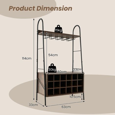 Industrial Detachable Wine Bar Storage Sideboard Freestanding Wine Bar Cabinet