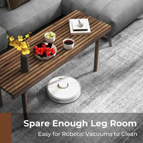Modern Coffee Table Accent Center Tea Table Cocktail Table with Slatted Tabletop