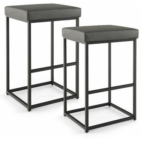 Set of 2 Bar Stools Dining Counter Height Chair Modern Upholstered Pub Stools