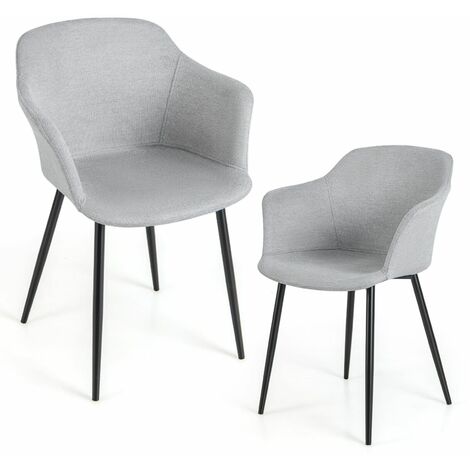Set of 2 Dining Chairs Upholstered Armless Accent Chair With Ergonomic Backrest
