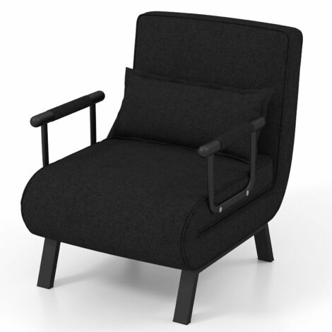 Convertible Single Folding Sofa Bed Sleep Chair 6 Positions Adjustable Backrest