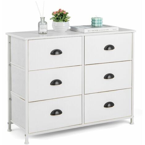 6 Drawers Dresser Organizer 2-Tier Fabric Storage Organizer Chest of Drawers