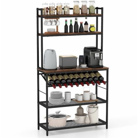 6-Tier Kitchen Baker Rack Industrial Storage Shelf Microwave Stand Freestanding