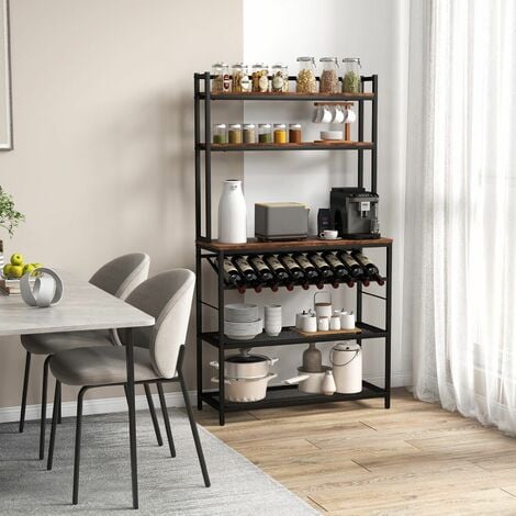 6-Tier Kitchen Baker Rack Industrial Storage Shelf Microwave Stand Freestanding