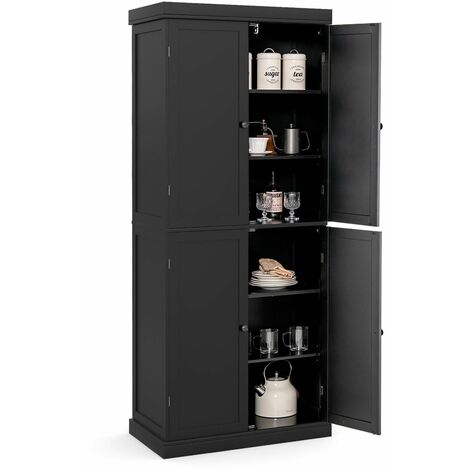 Costway – Kitchen buffet sideboard freestanding pantry cabinet storage cupboard – 4 doors – Durable wood construction – Modern farmhouse style (1/5)