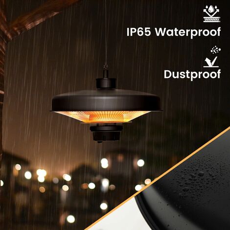 2000W Ceiling Patio Electric Heater Outdoor Hanging Patio Infrared Heater