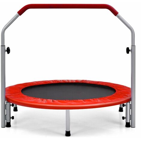 Foldable Jumping Fitness Trampoline Exercise Rebounder 4-Level Adjustable Handle (1/5)