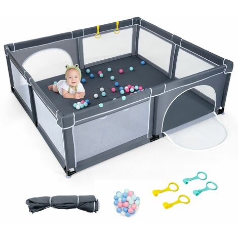 Baby Playpen Portable Large Safety Infant Activity Center W 50 PCS Ocean Balls