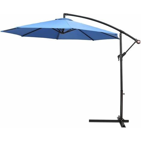 2.7m Outdoor Parasol Sun Shade Patio Banana Cantilever Hanging Umbrella Garden Blue