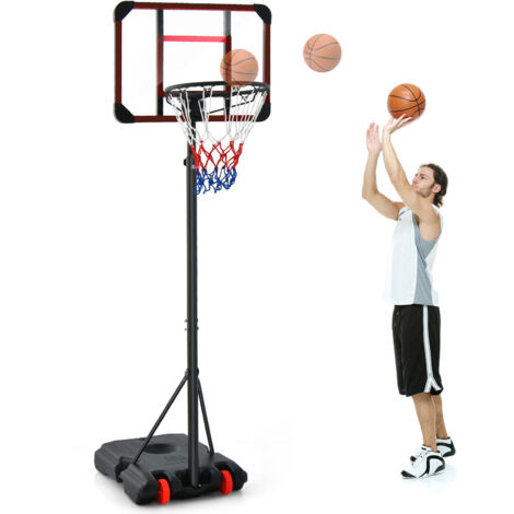 Portable Basketball Hoop 5-Level Adjustable Basketball Goal Hoop Stand Black (1/5)