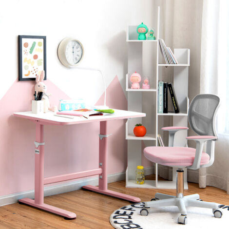 Kids Computer Desk Chair Low-Back Task Study Chairs Children Office Task Chair Pink