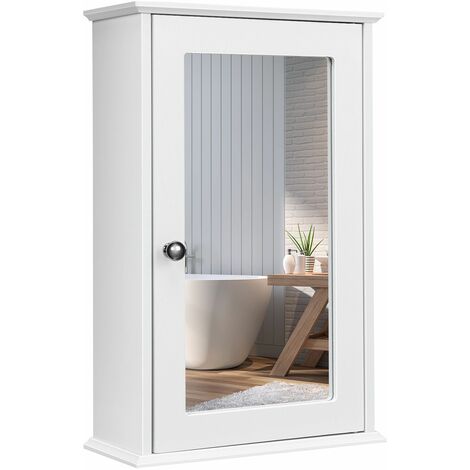 Bathroom Mirror Cabinet Wall Mounted Storage Cupboard Mirrored Medicine Cabinet (1/5)