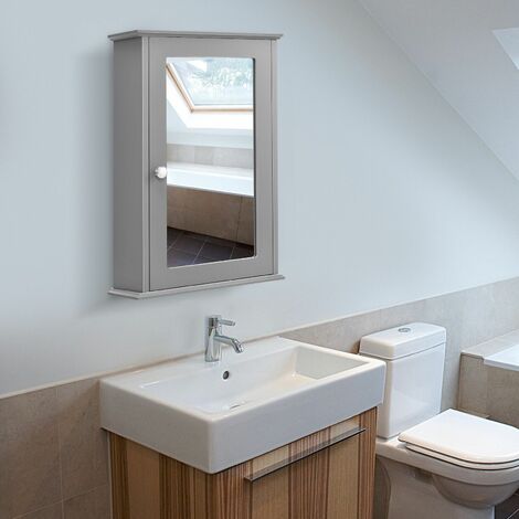 Bathroom Mirror Cabinet Wall Mounted Storage Cupboard Mirrored Medicine Cabinet