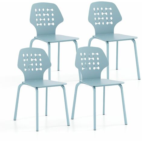 Set of 4 Dining Chair Metal Kitchen Bar Chair Stool Armless Accent Side Chair (1/5)