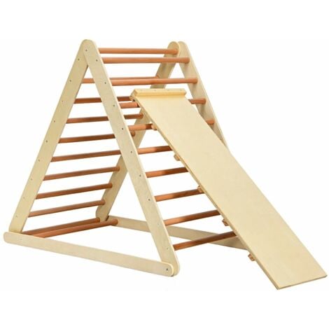 Wooden Foldable Triangle Climber Step Training Ladder Pikler Toddler ...