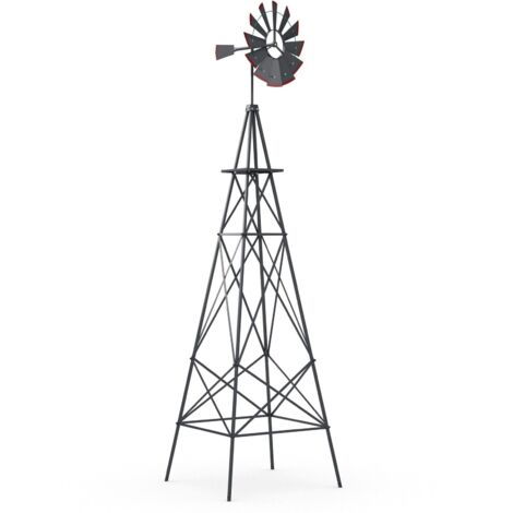 253 cm Ornamental Windmill All-Weather Metal Wind Mill Weathervane (1/5)